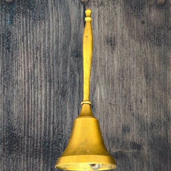 Vintage Solid Brass Bell Hand Ringer Made In India - Picture 2 of 10